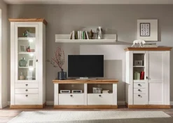 Home affaire Vitrine »Cremona, Hochschrank im Landhausstil, Glasvitrine« Metallgriffe, ausreichend Stauraum, vielseitig einsetzbar, 204 cm hoch