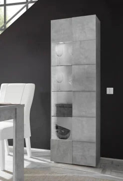Home affaire Vitrine »Dama Höhe 187 cm, Breite 60 cm, Stauraumvitrine mit 1 Tür,« Standvitrine - Front in 3D-Optik, viel Stauraum, verschiedene Farben