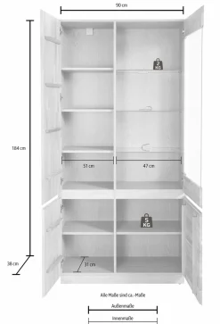 Home affaire Vitrine Höhe 184 cm, teilmassiv, FSC®-zertifiziert