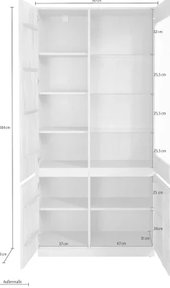 Home affaire Vitrine Höhe 184 cm, teilmassiv, FSC®-zertifiziert