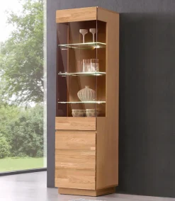 Home affaire Vitrine Höhe 184 cm, Türen aus Massivholz, mit Glaseinsatz