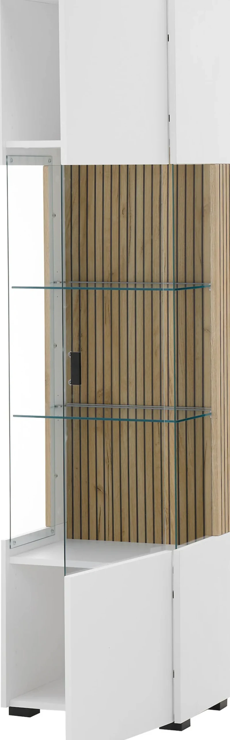 Home affaire Vitrine »Hudson« in moderner Trendfarbe, Griffe aus Metall (Schwarz), Höhe 180 cm