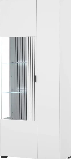 Home affaire Vitrine »Hudson, Stauraumvitrine« in moderner Trendfarbe, Griffe aus Metall (Schwarz), Höhe 180 cm