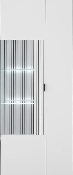 Home affaire Vitrine »Hudson, Stauraumvitrine« in moderner Trendfarbe, Griffe aus Metall (Schwarz), Höhe 180 cm