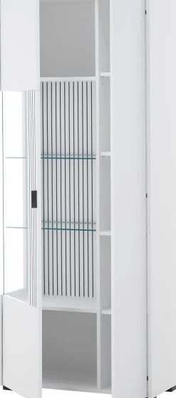Home affaire Vitrine »Hudson, Stauraumvitrine« in moderner Trendfarbe, Griffe aus Metall (Schwarz), Höhe 180 cm