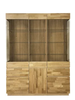 Home affaire Vitrine »Laima« Breite 140 cm, teilmassiv, mit Glastüren