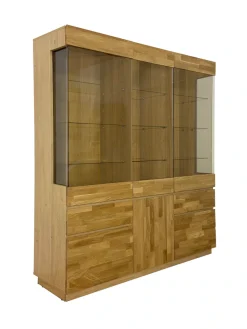 Home affaire Vitrine »Laima« Breite 140 cm, teilmassiv, mit Glastüren