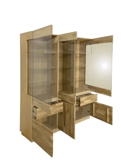 Home affaire Vitrine »Laima« Breite 140 cm, teilmassiv, mit Glastüren