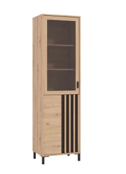 Home affaire Vitrine »LAVAL Vitrinenschrank, Glasschrank, Standvitrine, Highboard/Sideboard« Türen, 4 Einlegeböden, 5 Fächer, Gesamtmaße (B/T/H): 54,5/40/192,5 cm