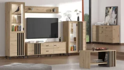Home affaire Vitrine »LAVAL Vitrinenschrank, Glasschrank, Standvitrine, Highboard/Sideboard« Türen, 4 Einlegeböden, 5 Fächer, Gesamtmaße (B/T/H): 54,5/40/192,5 cm