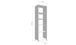 Home affaire Vitrine »LAVAL Vitrinenschrank, Glasschrank, Standvitrine, Highboard/Sideboard« Türen, 4 Einlegeböden, 5 Fächer, Gesamtmaße (B/T/H): 54,5/40/192,5 cm
