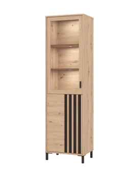 Home affaire Vitrine »LAVAL Vitrinenschrank, Glasschrank, Standvitrine, Highboard/Sideboard« Türen, 4 Einlegeböden, 5 Fächer, Gesamtmaße (B/T/H): 54,5/40/192,5 cm