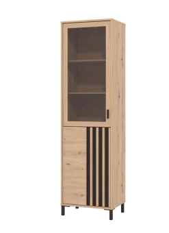 Home affaire Vitrine »LAVAL Vitrinenschrank, Glasschrank, Standvitrine, Highboard/Sideboard« Türen, 4 Einlegeböden, 5 Fächer, Gesamtmaße (B/T/H): 54,5/40/192,5 cm