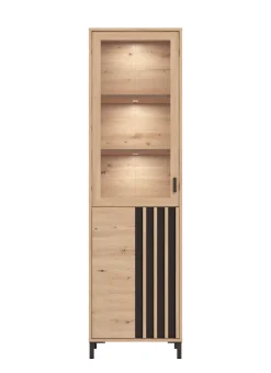 Home affaire Vitrine »LAVAL Vitrinenschrank, Glasschrank, Standvitrine, Highboard/Sideboard« Türen, 4 Einlegeböden, 5 Fächer, Gesamtmaße (B/T/H): 54,5/40/192,5 cm
