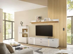 Home affaire Vitrine »LONG ISLAND, Stauraumvitrine« 1 Stk. tlg. in moderner Trendfarbe,inklusive senkrechter Beleuchtung,Breite 80 cm