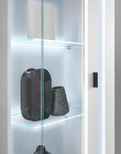 Home affaire Vitrine »LONG ISLAND« 1 Stk. tlg. in moderner Trendfarbe,inklusive senkrechter Beleuchtung,Breite 55 cm