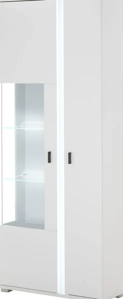 Home affaire Vitrine »LONG ISLAND, Stauraumvitrine« 1 Stk. tlg. in moderner Trendfarbe,inklusive senkrechter Beleuchtung,Breite 80 cm