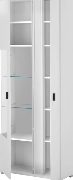 Home affaire Vitrine »LONG ISLAND, Stauraumvitrine« 1 Stk. tlg. in moderner Trendfarbe,inklusive senkrechter Beleuchtung,Breite 80 cm