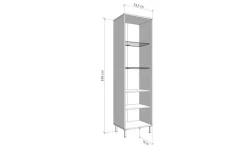Home affaire Vitrine »Mayenne Vitrinenschrank, Standvitrine, Showcase, B/H: 54,5/195 cm« Holztür mit Rillen-Optik, Glastür, Modernes Design