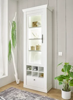 Home affaire Vitrine »RAVENNA« im romantischen Landhausstil, Griffe aus Metall, Höhe 200 cm