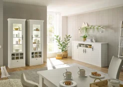 Home affaire Vitrine »RAVENNA« im romantischen Landhausstil, Griffe aus Metall, Höhe 200 cm