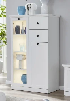 Home affaire Vitrine »Örebro« zeitloser Landhausstil, mit Vollauszug, Beleuchtung optional