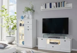 Home affaire Vitrine »Örebro« zeitloser Landhausstil, mit Vollauszug, Beleuchtung optional