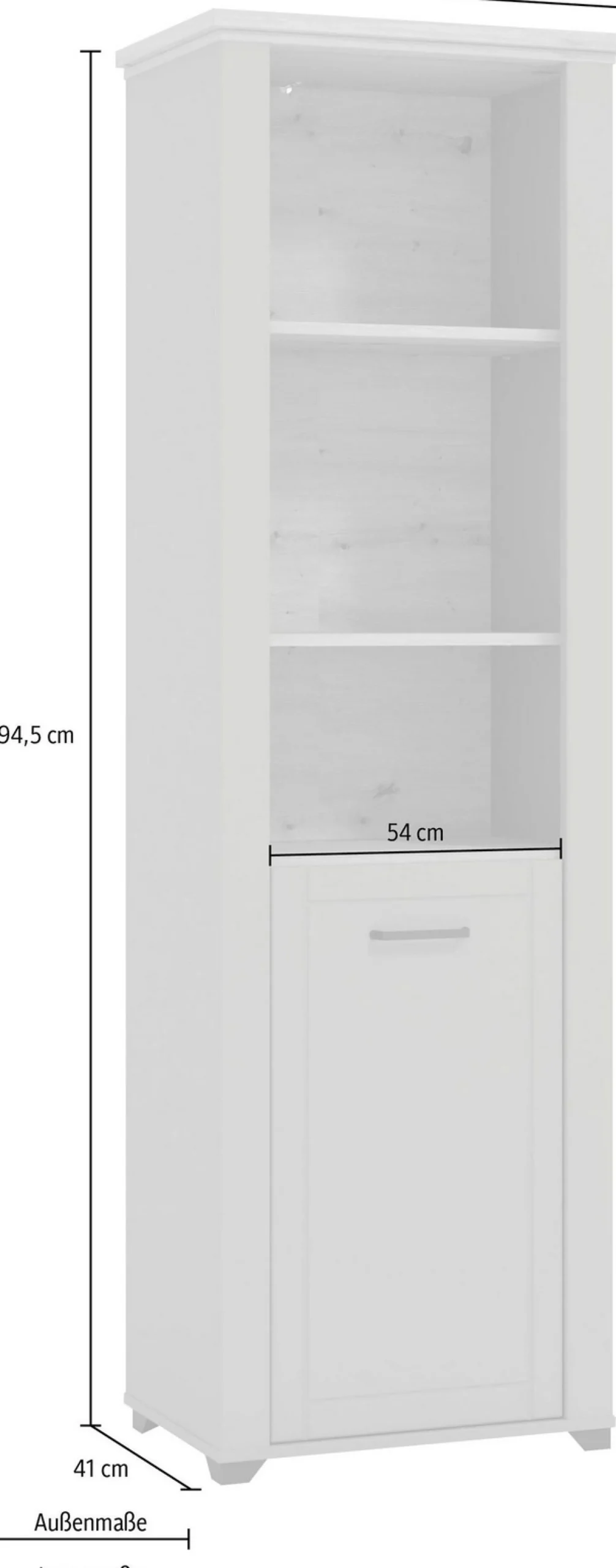 Home affaire Vitrine »Valencia« Breite 60,5 cm, mit 3 offenen Fächern
