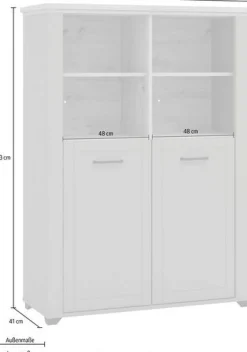 Home affaire Vitrine »Valencia« Breite 103,5 cm, mit 4 offenen Fächern