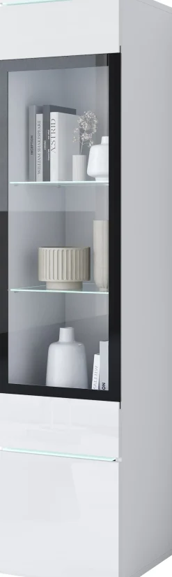 Home affaire Vitrine »Vera, Glasvitrine, Höhe 130 cm, in verschiedenen Farbausführungen« 1 Stk. tlg. LED-Beleuchtung, Türanschlag frei wählbar, stehend/hängend
