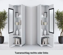 Home affaire Vitrine »Vera, Glasvitrine, Höhe 130 cm, in verschiedenen Farbausführungen« 1 Stk. tlg. LED-Beleuchtung, Türanschlag frei wählbar, stehend/hängend