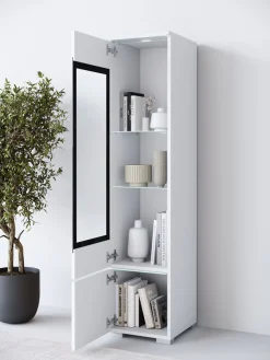 Home affaire Vitrine »Vera, Glasvitrine, Höhe 130 cm, in verschiedenen Farbausführungen« 1 Stk. tlg. LED-Beleuchtung, Türanschlag frei wählbar, stehend/hängend