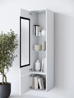 Home affaire Vitrine »Vera, Glasvitrine, Höhe 130 cm, in verschiedenen Farbausführungen« 1 Stk. tlg. LED-Beleuchtung, Türanschlag frei wählbar, stehend/hängend