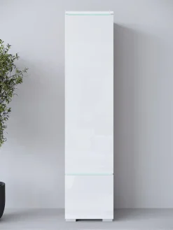 Home affaire Vitrine »Vera, Höhe 130 cm, in verschiedenen Farbausführungen« 1 Stk. tlg. LED-Beleuchtung, Türanschlag frei wählbar, stehend/hängend