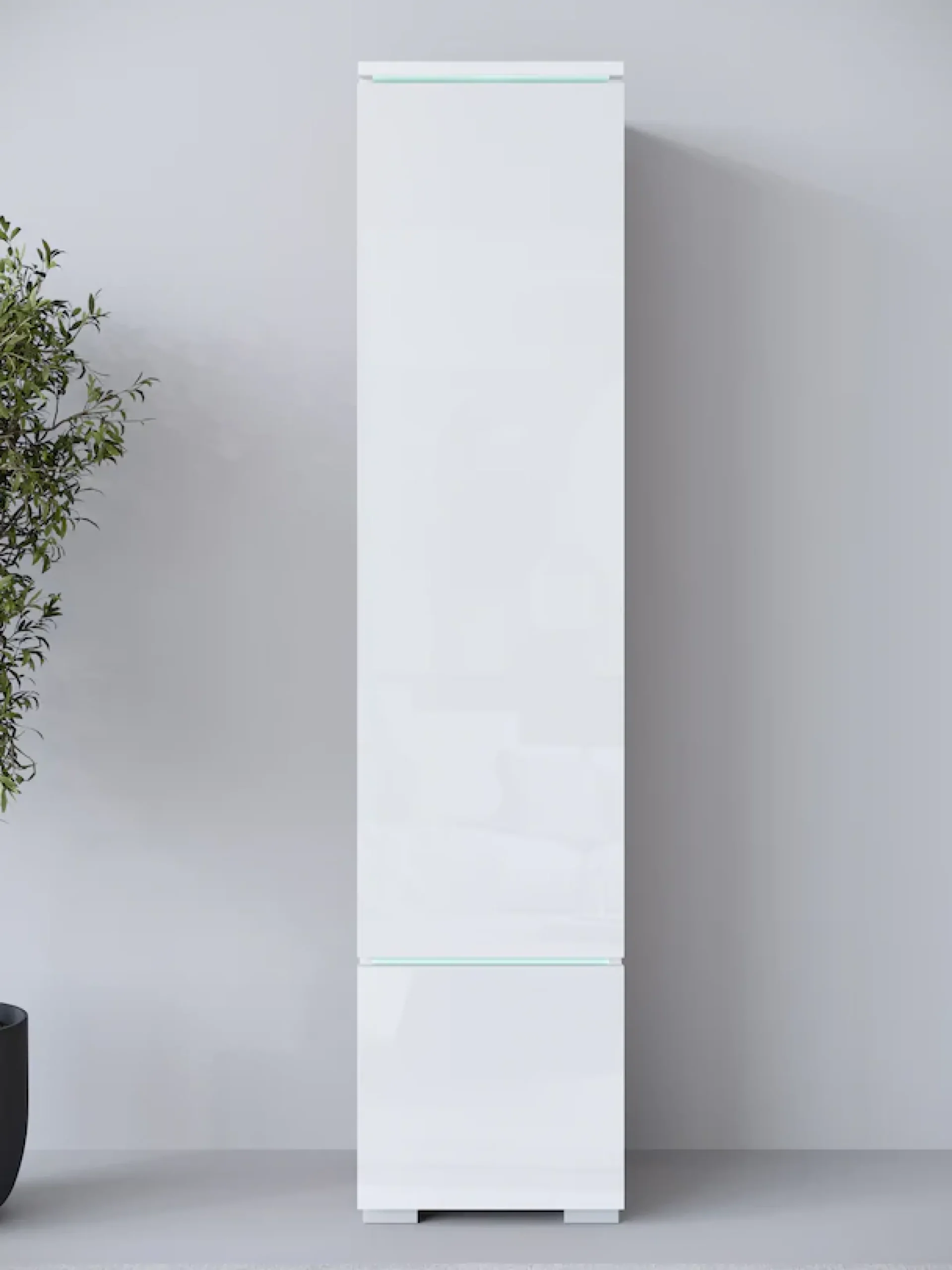 Home affaire Vitrine »Vera, Höhe 130 cm, in verschiedenen Farbausführungen« 1 Stk. tlg. LED-Beleuchtung, Türanschlag frei wählbar, stehend/hängend