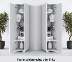 Home affaire Vitrine »Vera, Höhe 130 cm, in verschiedenen Farbausführungen« 1 Stk. tlg. LED-Beleuchtung, Türanschlag frei wählbar, stehend/hängend