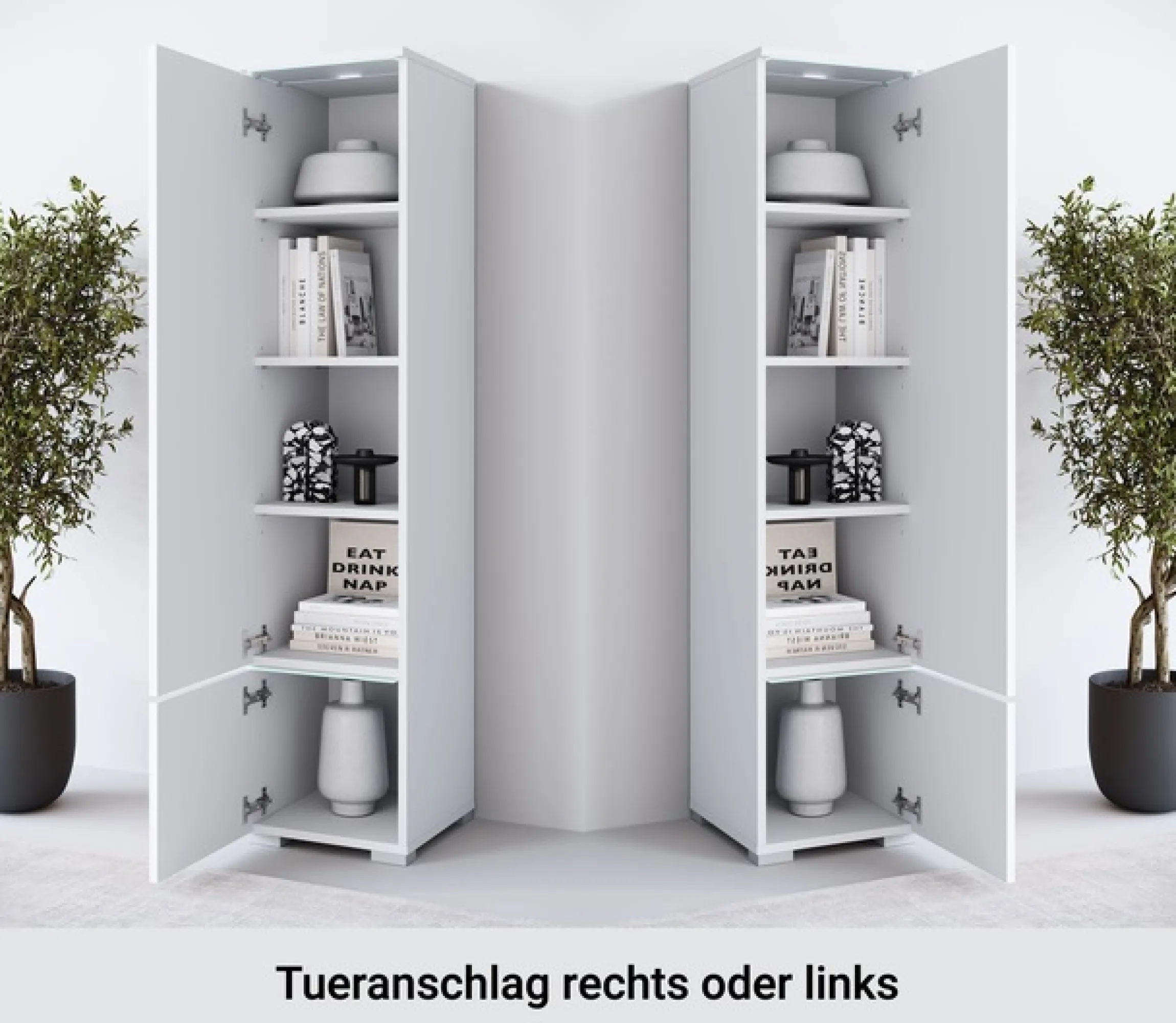 Home affaire Vitrine »Vera, Höhe 130 cm, in verschiedenen Farbausführungen« 1 Stk. tlg. LED-Beleuchtung, Türanschlag frei wählbar, stehend/hängend
