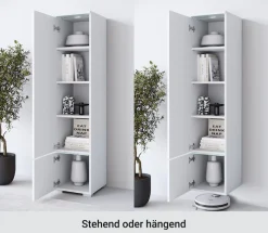 Home affaire Vitrine »Vera, Höhe 130 cm, in verschiedenen Farbausführungen« 1 Stk. tlg. LED-Beleuchtung, Türanschlag frei wählbar, stehend/hängend