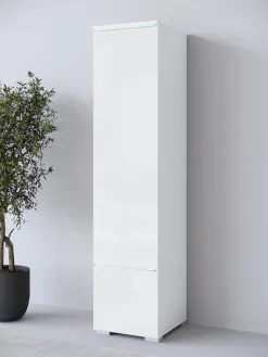 Home affaire Vitrine »Vera, Höhe 130 cm, in verschiedenen Farbausführungen« 1 Stk. tlg. LED-Beleuchtung, Türanschlag frei wählbar, stehend/hängend
