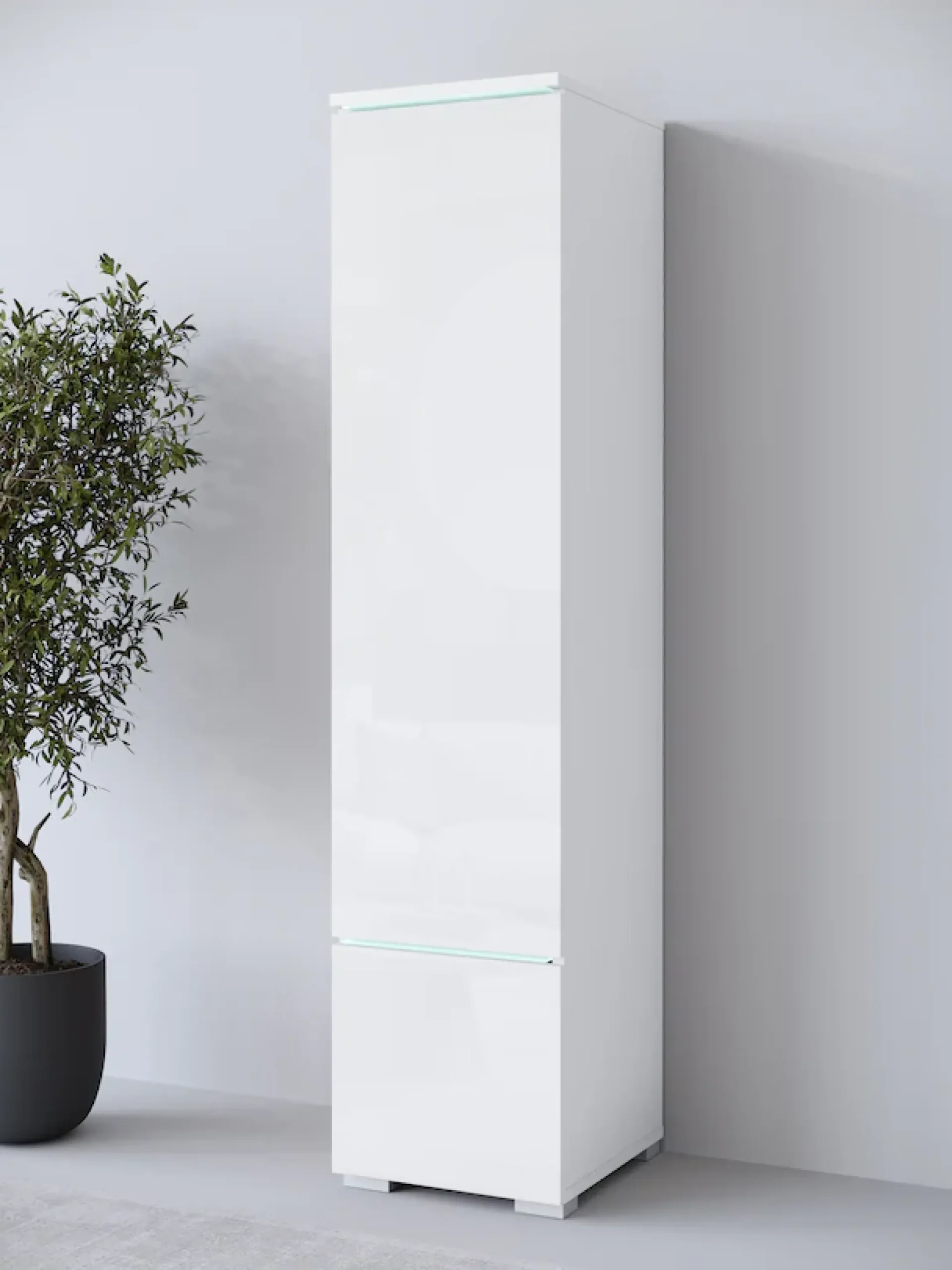 Home affaire Vitrine »Vera, Höhe 130 cm, in verschiedenen Farbausführungen« 1 Stk. tlg. LED-Beleuchtung, Türanschlag frei wählbar, stehend/hängend