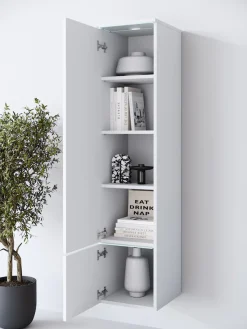 Home affaire Vitrine »Vera, Höhe 130 cm, in verschiedenen Farbausführungen« 1 Stk. tlg. LED-Beleuchtung, Türanschlag frei wählbar, stehend/hängend