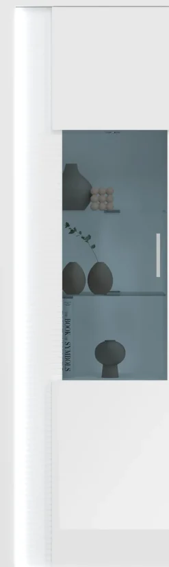Home affaire Vitrine »Viborg, Höhe 202cm, ink. vertikaler Frontbeleuchtung, li/re montierbar« 1 Tür, 6 Fächer, 2 Glaseinlegeböden, 1 höhenverstellbarer Einlegeboden