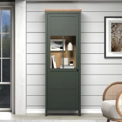 Home affaire Vitrine »Vienna« 1 Stk. tlg. Standvitrine mit Beleuchtung und 5 Fächern im Landhausstil