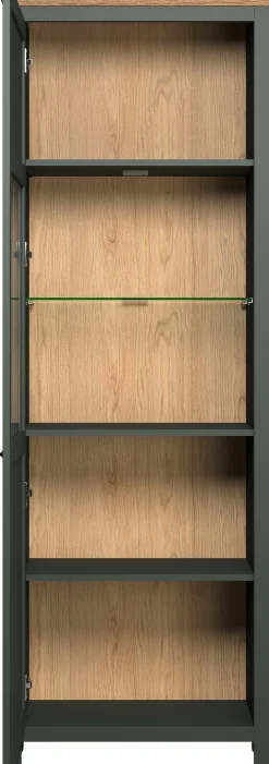 Home affaire Vitrine »Vienna« 1 Stk. tlg. Standvitrine mit Beleuchtung und 5 Fächern im Landhausstil