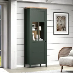 Home affaire Vitrine »Vienna« 1 Stk. tlg. Standvitrine mit Beleuchtung und 5 Fächern im Landhausstil