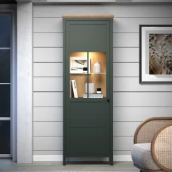 Home affaire Vitrine »Vienna« 1 Stk. tlg. Standvitrine mit Beleuchtung und 5 Fächern im Landhausstil