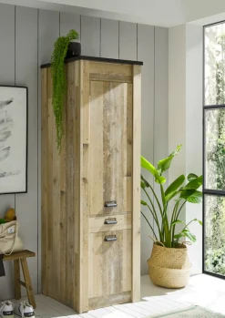 Home affaire Vorratsschrank »Sherwood« mit Apothekergriffen aus Metall, Tiefe 64 cm