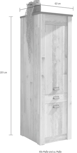 Home affaire Vorratsschrank »Sherwood« mit Apothekergriffen aus Metall, Tiefe 64 cm