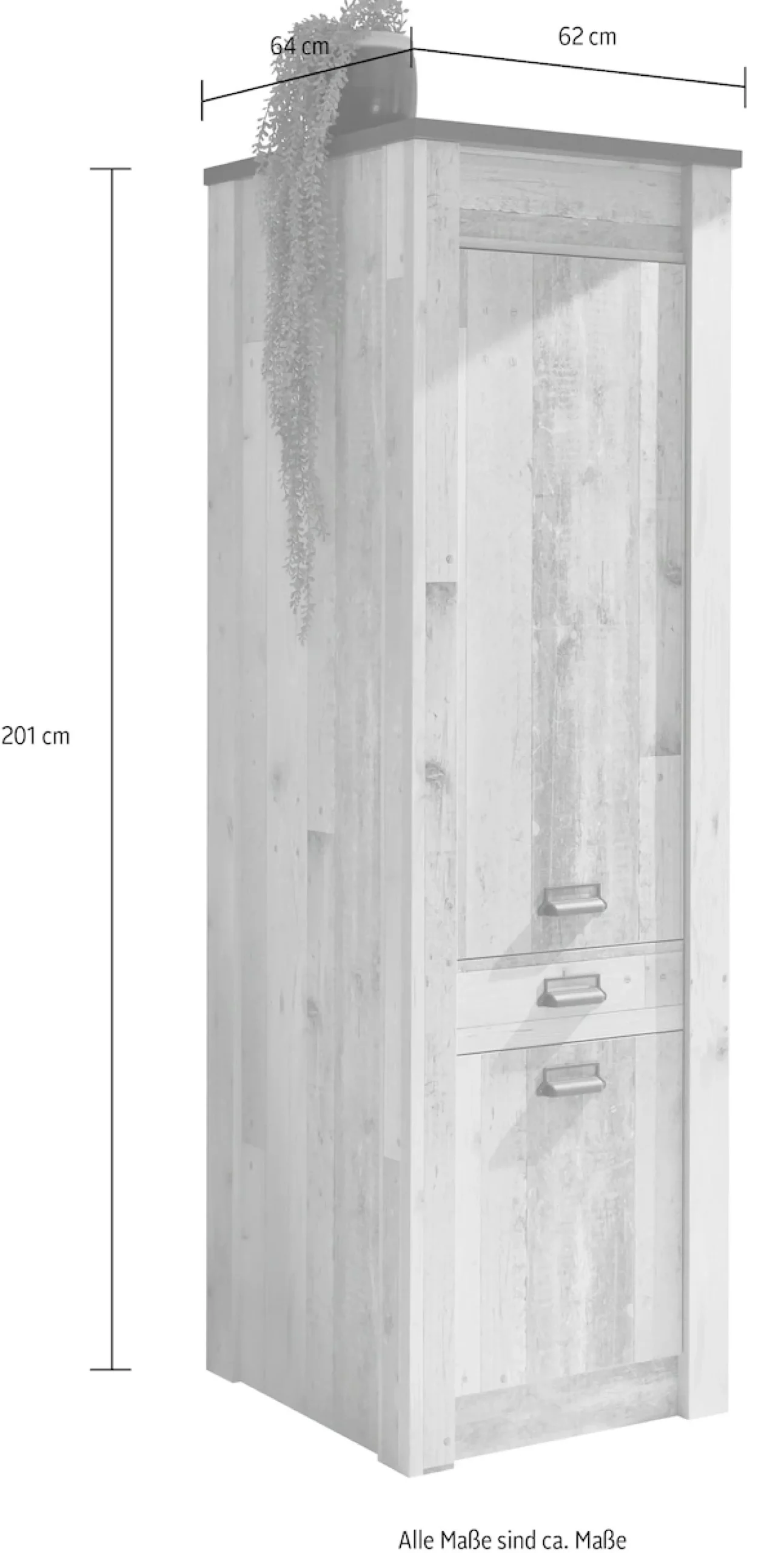 Home affaire Vorratsschrank »Sherwood« mit Apothekergriffen aus Metall, Tiefe 64 cm