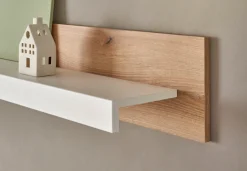 Home affaire Wandboard »Brixen, modernes Wandregal, Hängeregal mit Ablage« vielseitig einsetzbares Hängeregal, Weiß mit Eiche Evoke Dekor